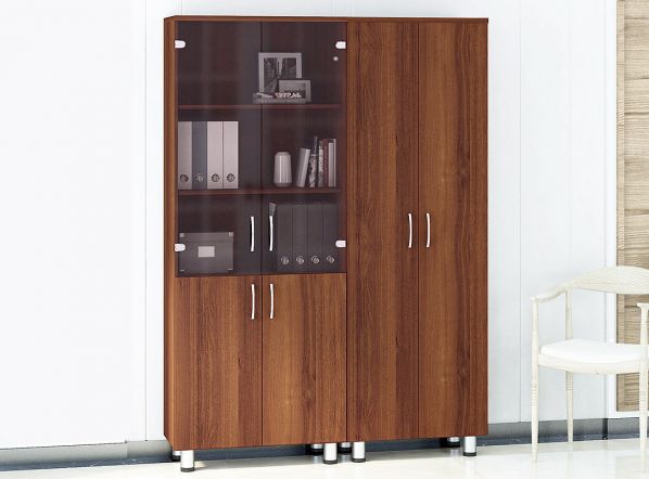 Офисный шкаф со стеклом H26 в в Обнинске, шкафы для одежды Catalog.Aleit • Россия фото 1